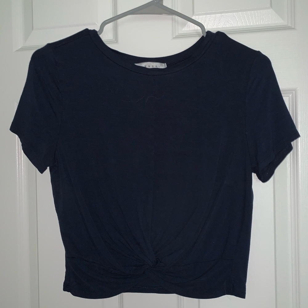Navy Blue tied up tee!